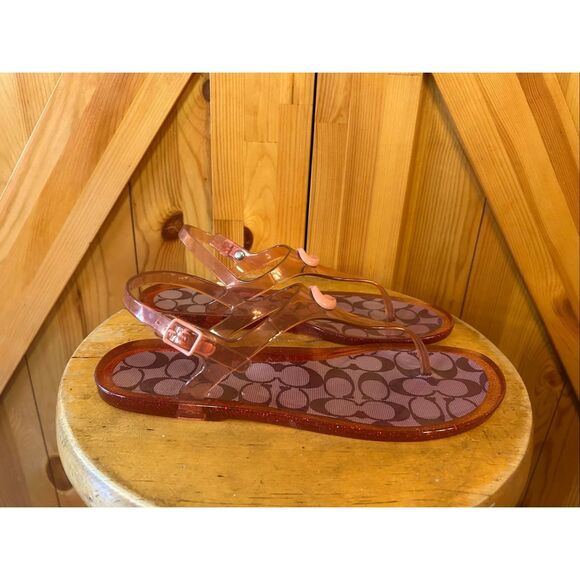 Coach Natalee Jelly Sandals Candy Apple/Candy Pink 9B - Picture 1 of 8